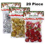 Tree Décorations, 20 piece - Assorted Colour Packs